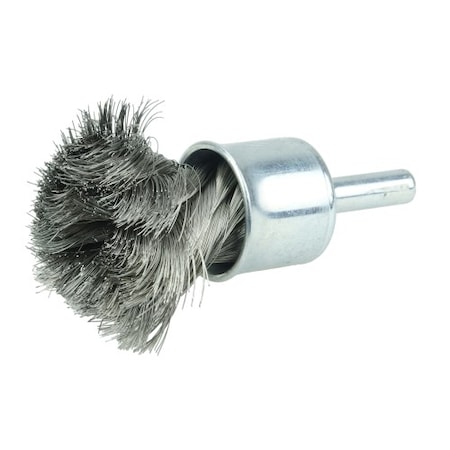 Weiler 3/4" Knot Wire End Brush, .006" Stainless Steel Fill 10220